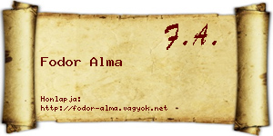 Fodor Alma névjegykártya