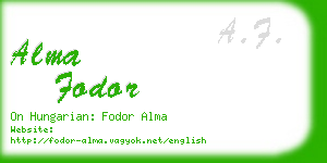 alma fodor business card